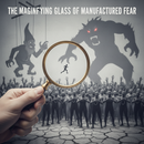 The Magnifying Glass of Manufactured Fear Poster – Satirical Wall Art on Media Panic