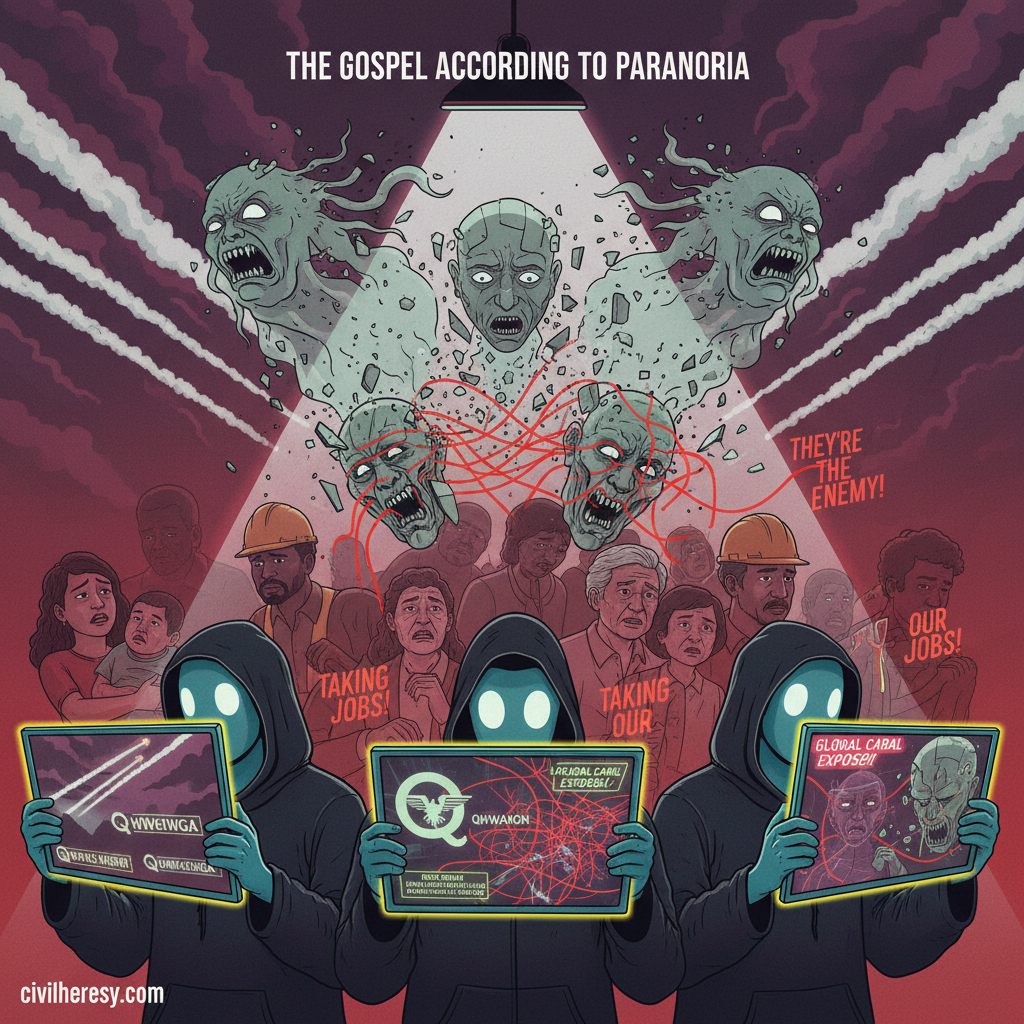 The Gospel According to Paranoia – Dark Political Satire Anti-Authoritarian Digital Art Download