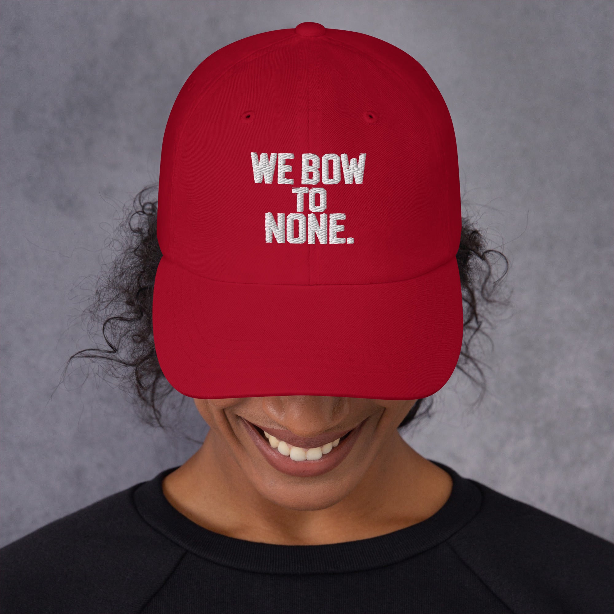 We Bow to None Cap – Rebellious Satire Hat for Free Thinkers and Rebels