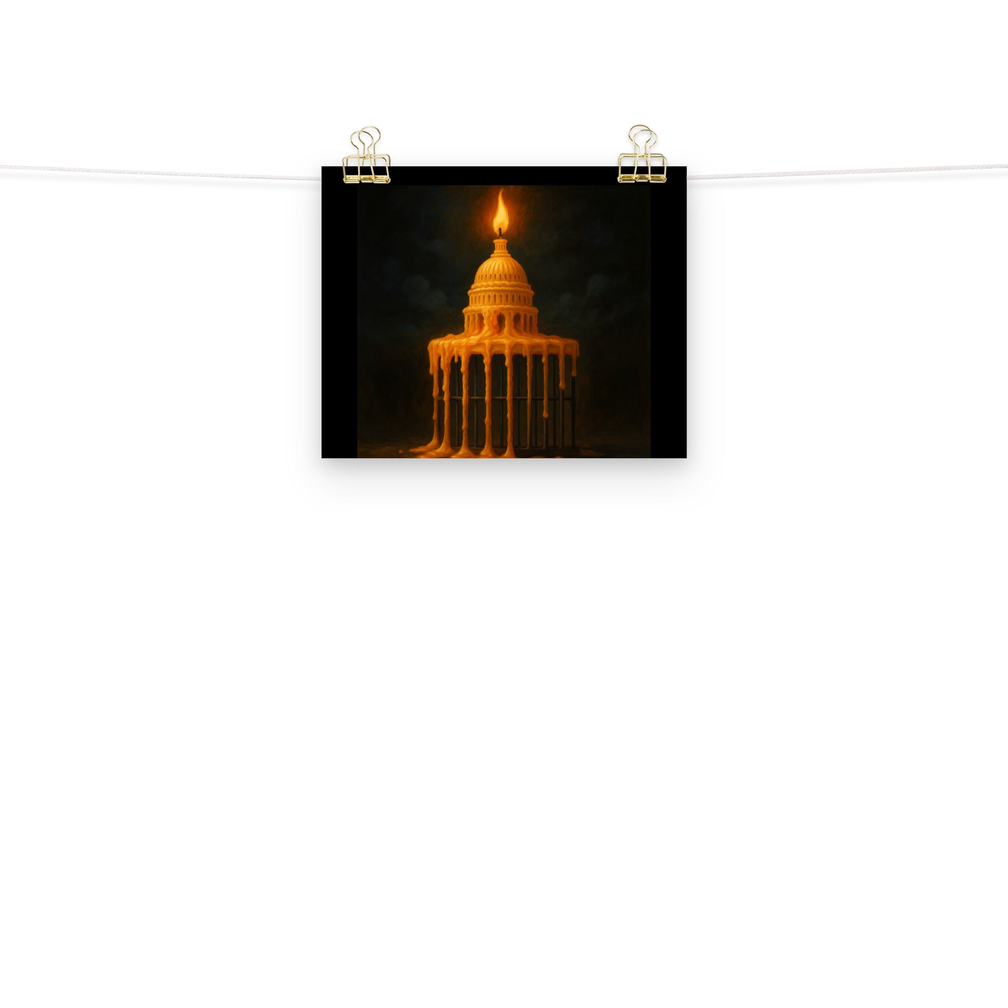 America’s Fading Democracy Poster – Dark Satirical Wall Art for Political Realists