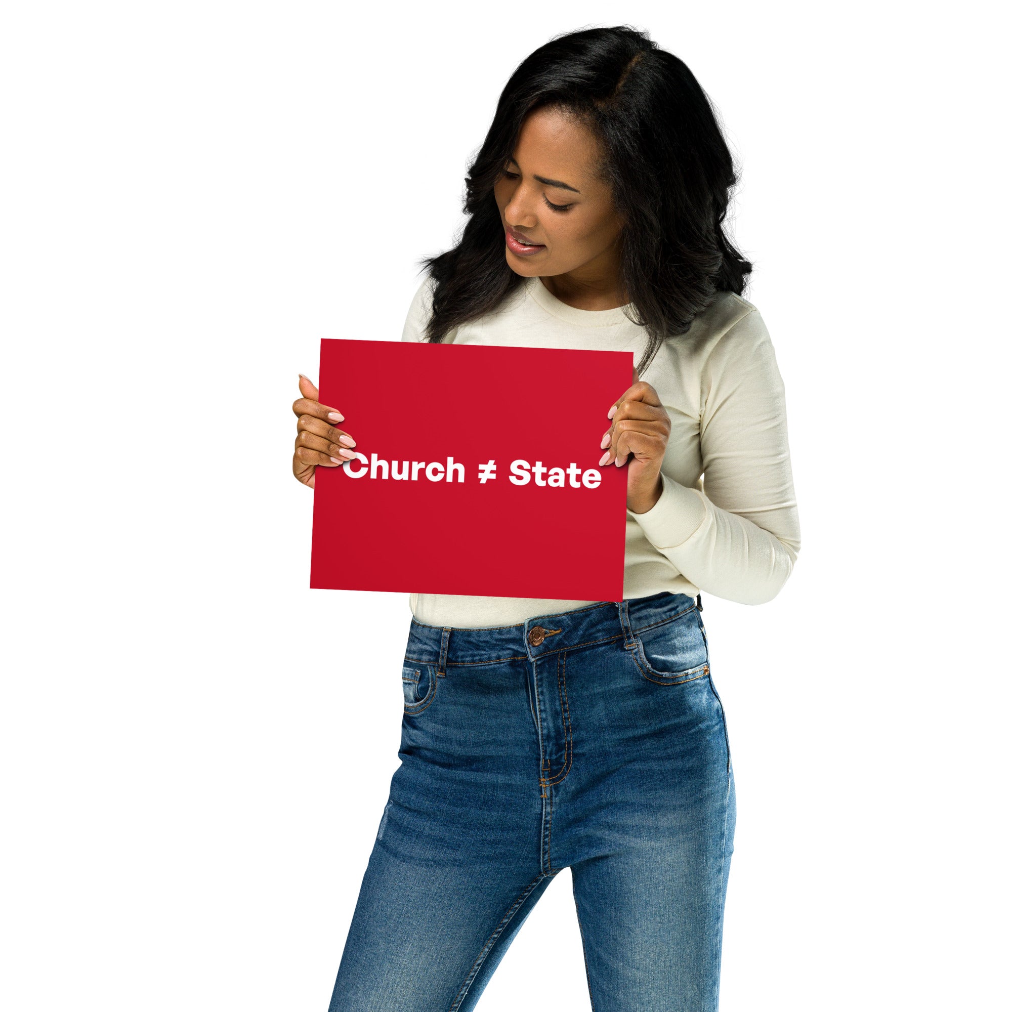 Church ≠ State Poster – Satirical Wall Art Against Theocracy and Control