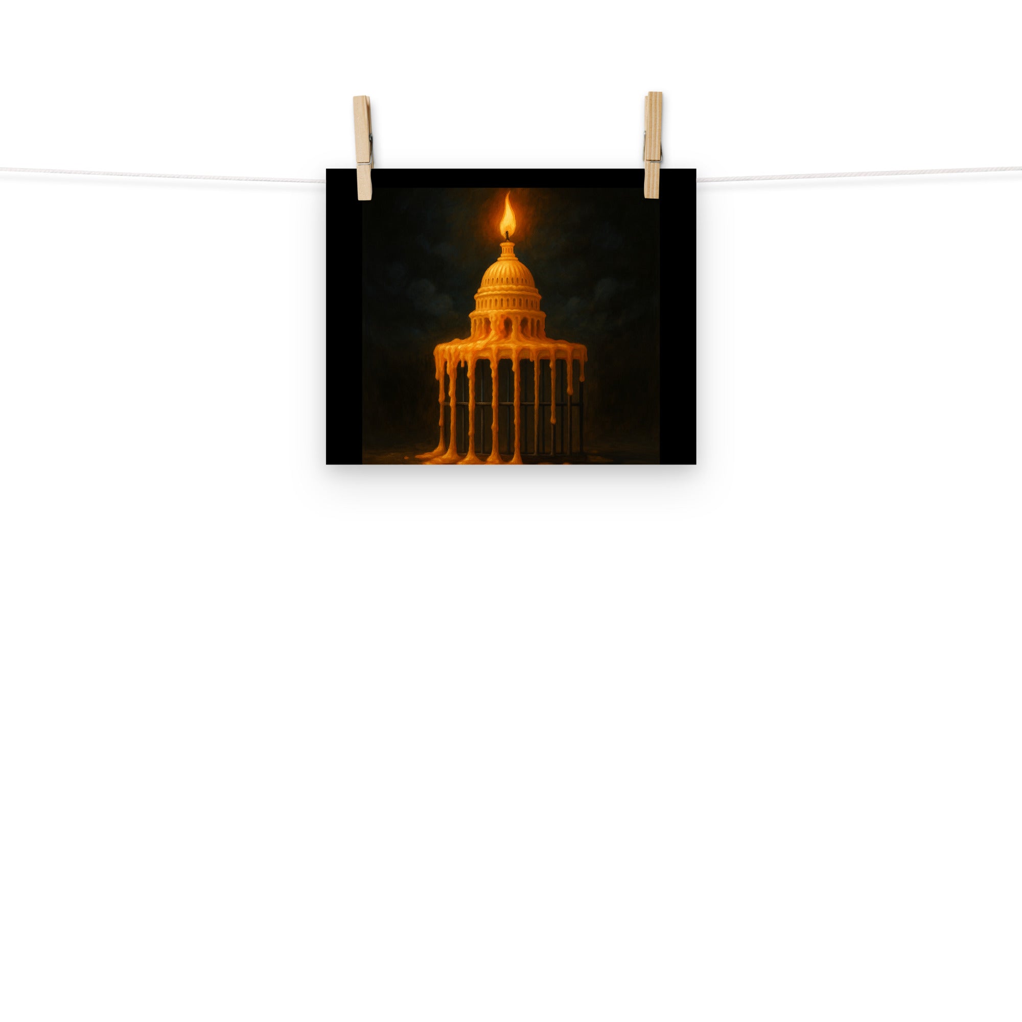 America’s Fading Democracy Poster – Dark Satirical Wall Art for Political Realists