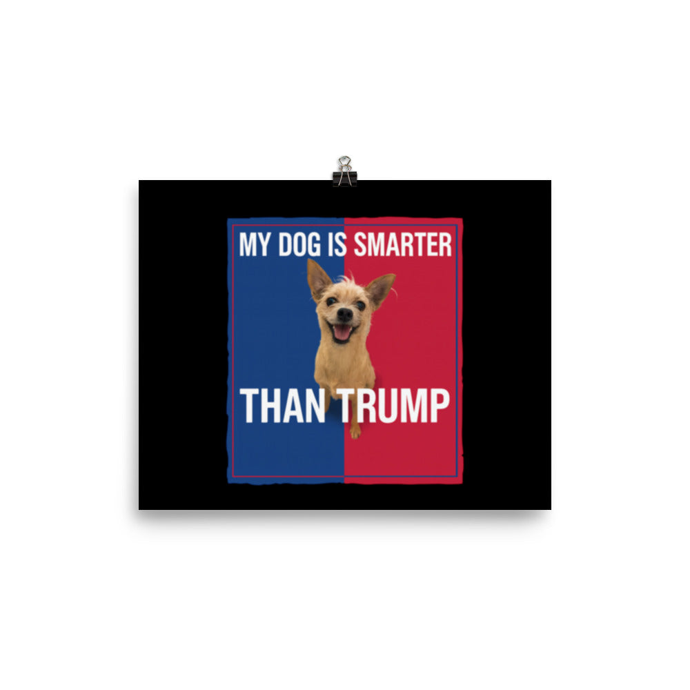 My Dog Is Smarter Than Trump Poster – Funny Political Satire Wall Art for Free Thinkers