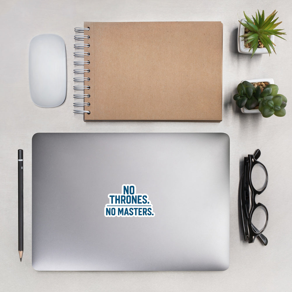No Thrones. No Masters. Stickers – Rebellious Satire Decals for Free Thinkers