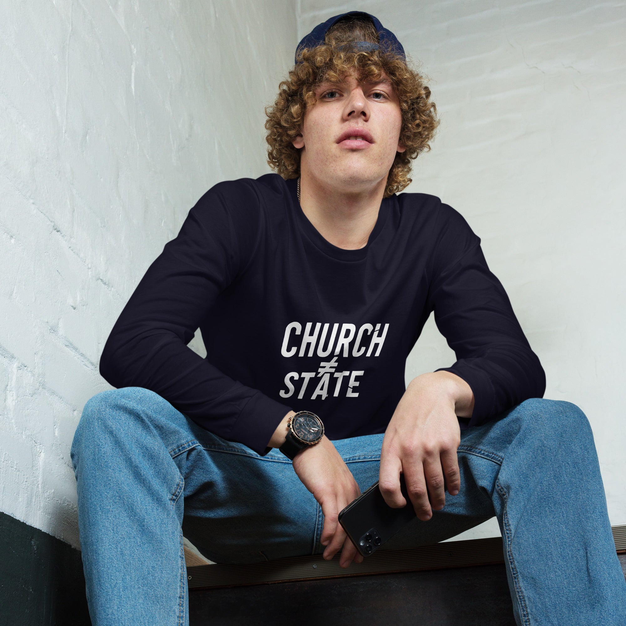 Church ≠ State Long Sleeve Shirt – Satirical Streetwear for Rebels and Free Thinkers